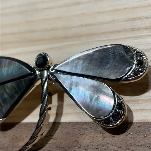 Monet silver/mother of pearl dragonfly brooch - Picture 2 of 8